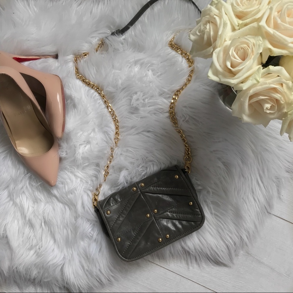 Badgley Mischka Taupe Gray Crossbody Bag - Picture 8 of 8